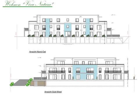 Ansicht Nord-Ost / Süd-West - Erdgeschosswohnung in 77933 Lahr mit 93m² kaufen