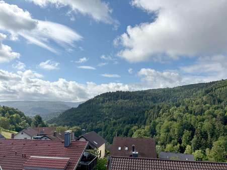 Blick vom Wohnzimmerfenster Blick vom Wohnzimmerfenster - Dachgeschosswohnung in 76332 Bad Herrenalb mit 84m² kaufen
