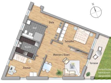 Wohnung Wohnung - Erdgeschosswohnung in 75449 Wurmberg mit 86m² kaufen