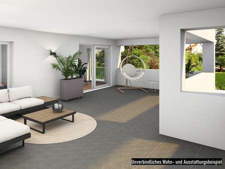 Beispiel Wohnbereich - Erdgeschosswohnung in 75181 Pforzheim mit 79m² kaufen