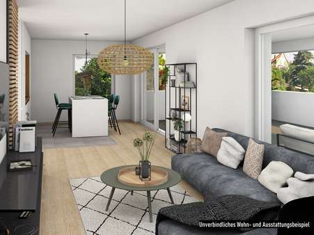 Beispiel Wohn-/Essbereich - Etagenwohnung in 75181 Pforzheim mit 88m² kaufen