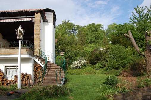 Terrasse mit Kamin / Garten - Einfamilienhaus in 69181 Leimen mit 208m² kaufen