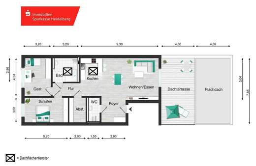 Grundriss Penthouse Grundriss Penthouse - Penthouse-Wohnung in 74909 Meckesheim mit 109m² kaufen