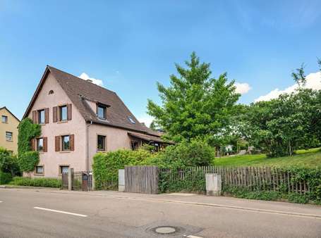 Ansicht Straße mit Garten-(KI) Ansicht Straße mit Garten-(KI) - Einfamilienhaus in 69168 Wiesloch mit 118m² kaufen