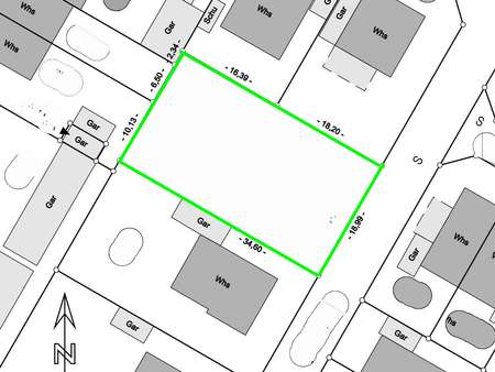 Bemaßter Lageplan_markiert Bemaßter Lageplan_markiert - Grundstück in 68804 Altlußheim mit 657m² kaufen