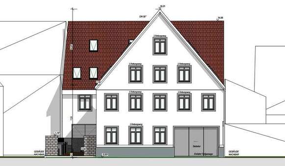 Visualisierung von der Straße aus Visualisierung von der Straße aus - Grundstück in 68309 Mannheim mit 997m² kaufen