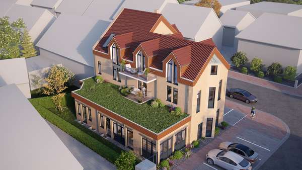 Visualisierung Umbau Rückansicht - Mehrfamilienhaus in 68766 Hockenheim mit 445m² kaufen