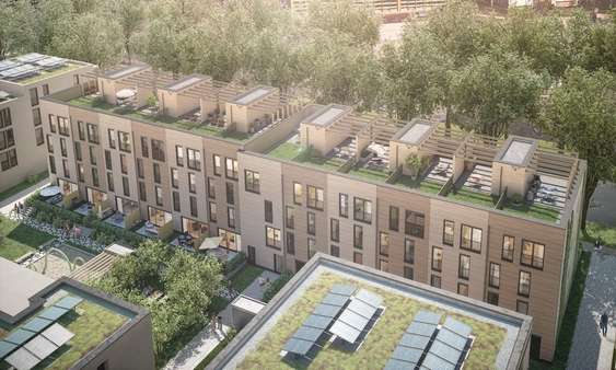 Visualisierung Dachterrassen mit Pergola - Maisonette-Wohnung in 79114 Freiburg mit 114m² kaufen