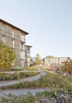 Visualisierung Aussenanlage - Etagenwohnung in 79183 Waldkirch mit 91m² kaufen