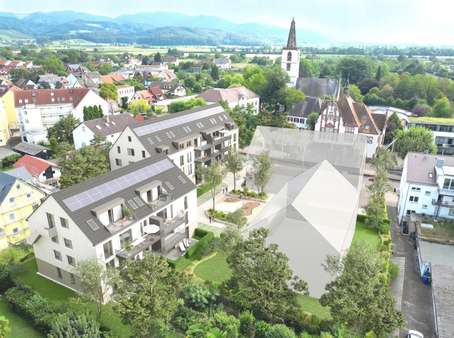 Visualisierung Bauvorhaben Sommerhöfe (links) - Etagenwohnung in 79211 Denzlingen mit 113m² kaufen
