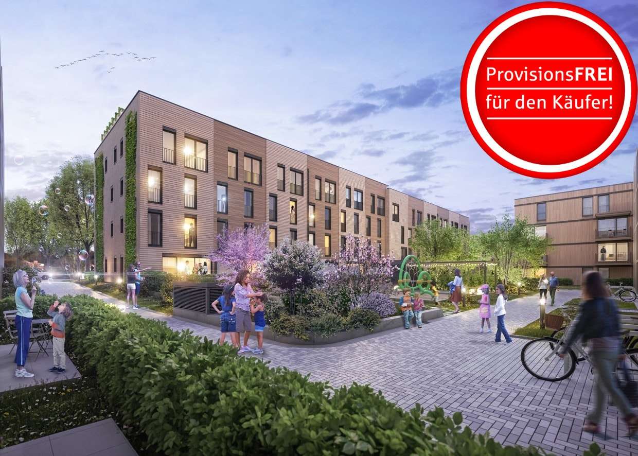 Visualisierung_Südfassade mit Gartenanteilen und A - Wohnung in 79114 Freiburg mit 118m² kaufen