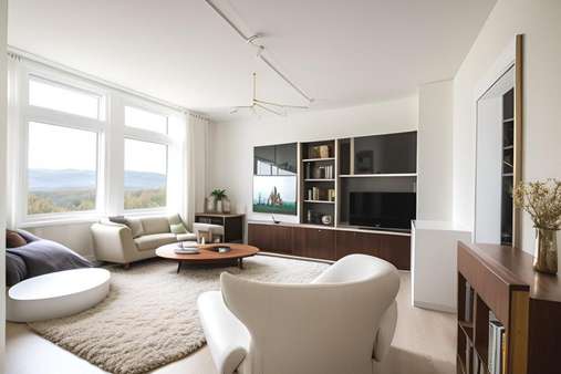 Visualisierung Wohnzimmer - Etagenwohnung in 79312 Emmendingen mit 91m² kaufen