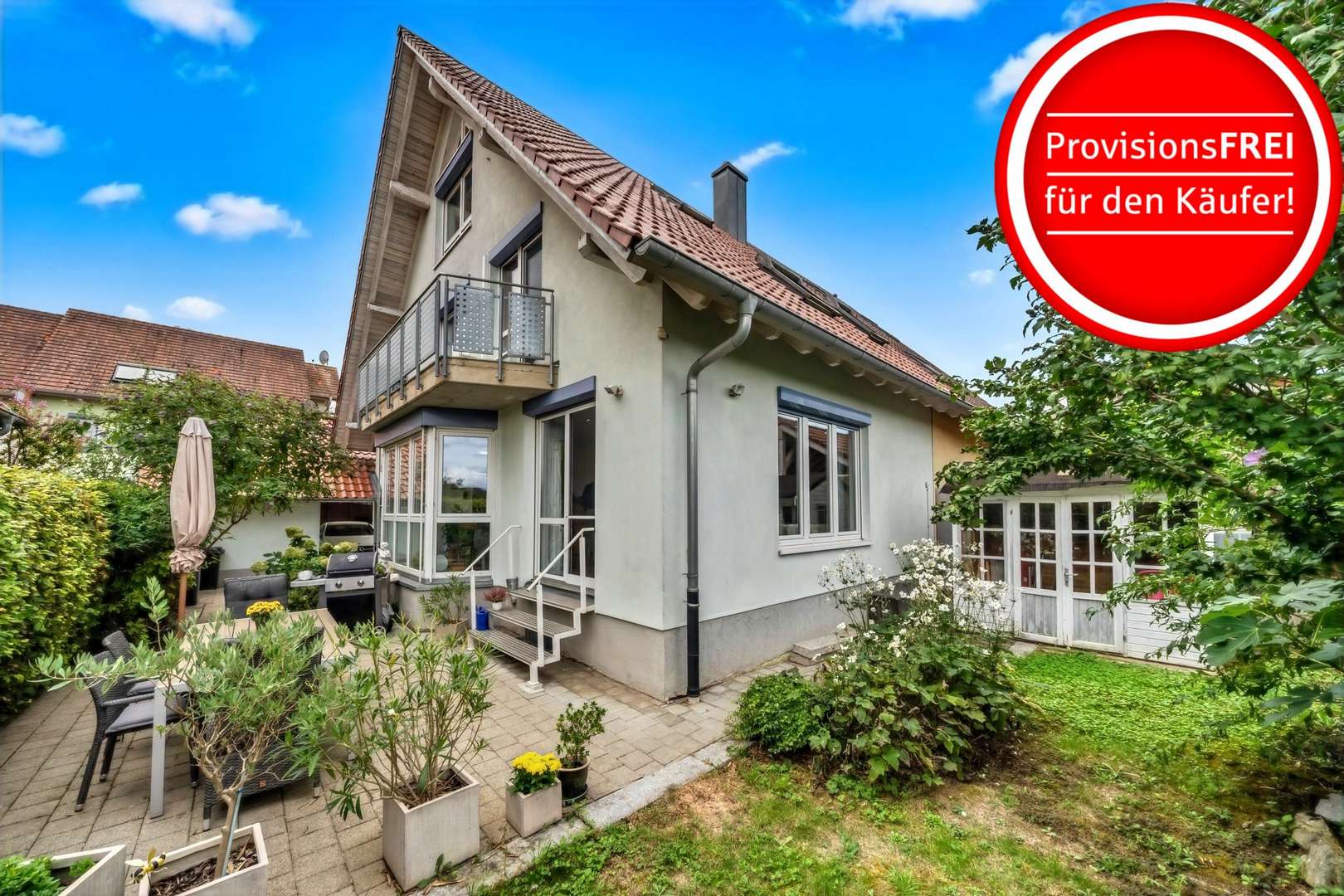 Hausansicht Gartenseite - Doppelhaushälfte in 79291 Merdingen mit 155m² kaufen