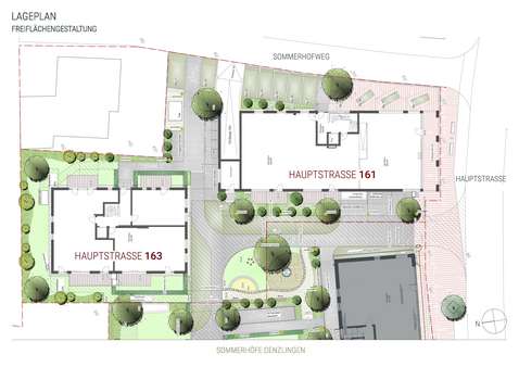 Ansicht mit Außenanlage - Galerie in 79211 Denzlingen mit 128m² kaufen