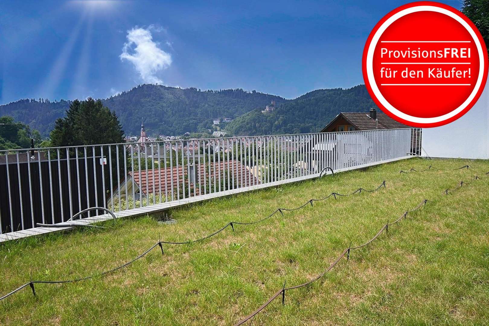 Privatgartenausschnitt mit Kastelburgblick Privatgartenausschnitt mit Kastelburgblick - Erdgeschosswohnung in 79183 Waldkirch mit 197m² kaufen