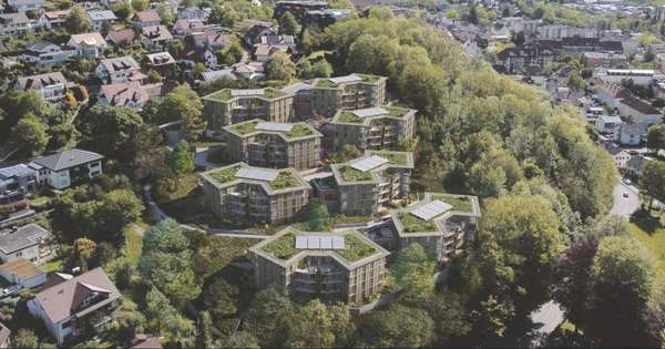 Luftbild/Visualisierung Wohnen an der Sonnhalde - Dachgeschosswohnung in 79183 Waldkirch mit 80m² kaufen