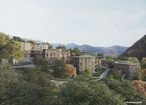 Visualisierung der 8 Wohnhäuser - Etagenwohnung in 79183 Waldkirch mit 105m² kaufen