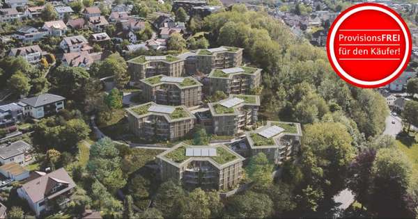 Visualisierung mit Haus A im Vordergrund - Etagenwohnung in 79183 Waldkirch mit 125m² günstig kaufen