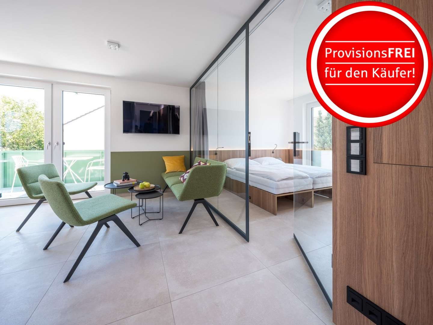 virtuelles Homestaging mit opitionaler Wand - Etagenwohnung in 79369 Wyhl mit 35m² kaufen