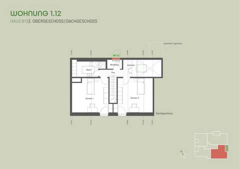 Grundriss DG - Maisonette-Wohnung in 79369 Wyhl mit 129m² kaufen