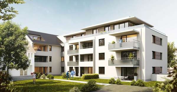 Visualisierung Balkonseite - Etagenwohnung in 79199 Kirchzarten mit 56m² kaufen