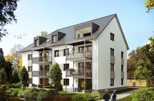 Visualisierung Ansicht Feldbergstraße - Dachgeschosswohnung in 79331 Teningen mit 74m² kaufen