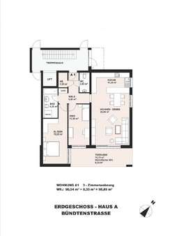 Grundriss A1 - Erdgeschosswohnung in 79541 Lörrach mit 98m² kaufen