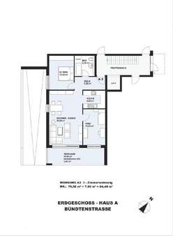 Grundriss A2 - Erdgeschosswohnung in 79541 Lörrach mit 84m² kaufen