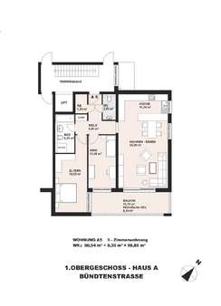 Grundriss A5 - Etagenwohnung in 79541 Lörrach mit 98m² kaufen