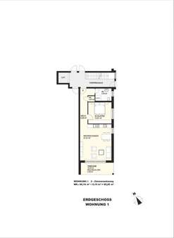 Grundriss Wohnung 1 - Erdgeschosswohnung in 79539 Lörrach mit 65m² kaufen