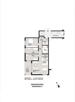 Grundriss Wohnung 2 - Erdgeschosswohnung in 79539 Lörrach mit 109m² kaufen