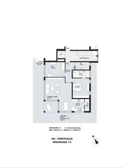 Grundriss Wohnung 13 - Penthouse-Wohnung in 79539 Lörrach mit 136m² kaufen