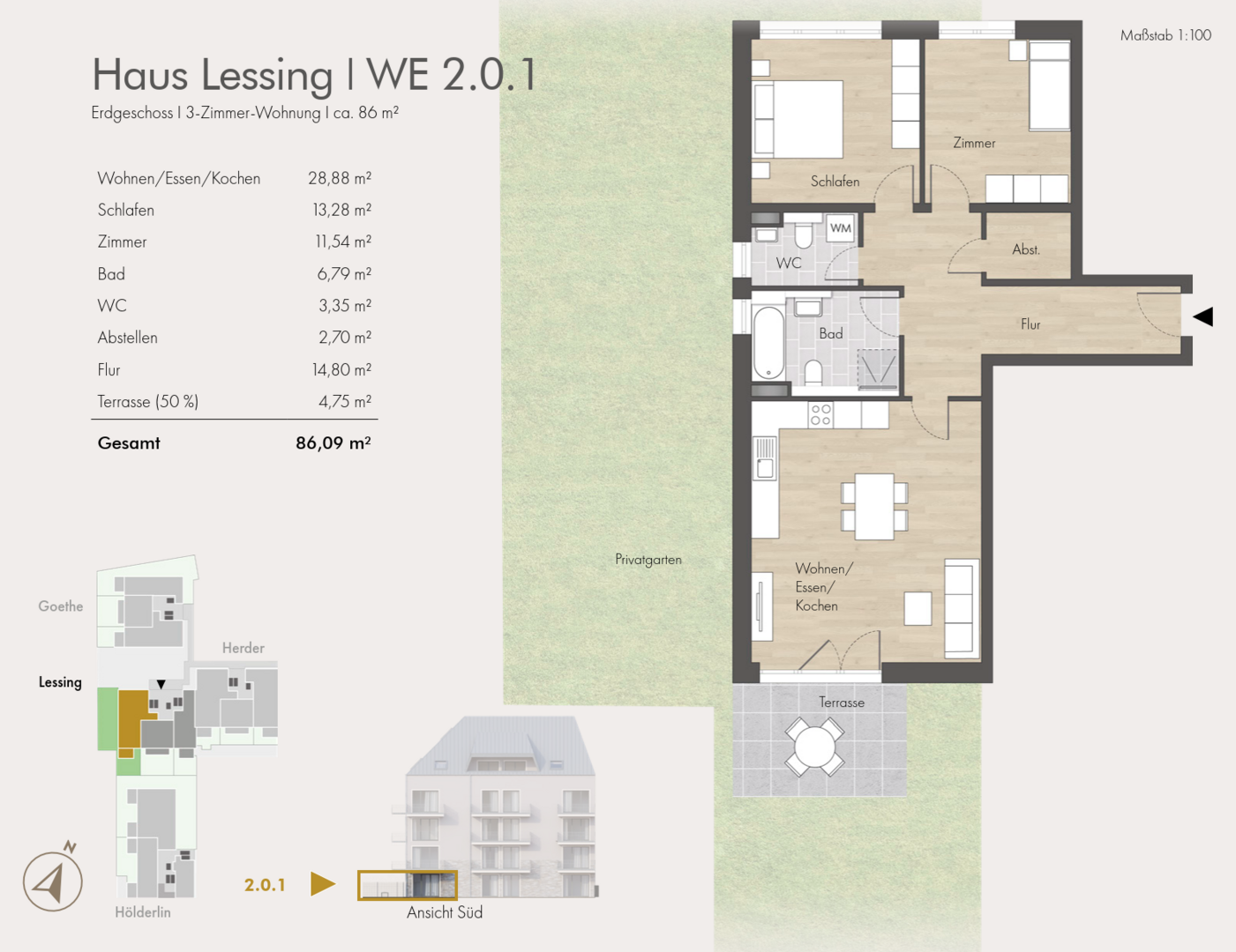 WE 2.0.1_Grundriss - Erdgeschosswohnung in 79618 Rheinfelden mit 86m² kaufen
