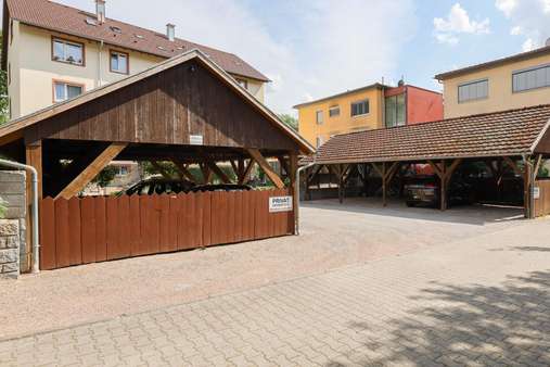 Blick Carport - Etagenwohnung in 79650 Schopfheim mit 85m² kaufen