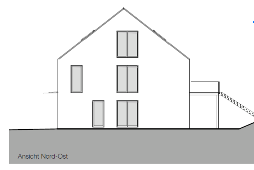 Ansicht Nord-Ost 1 Ansicht Nord-Ost 1 - Erdgeschosswohnung in 79592 Fischingen mit 83m² kaufen