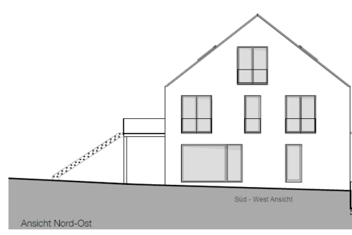 Ansicht Nord-Ost 2 Ansicht Nord-Ost 2 - Erdgeschosswohnung in 79592 Fischingen mit 83m² kaufen