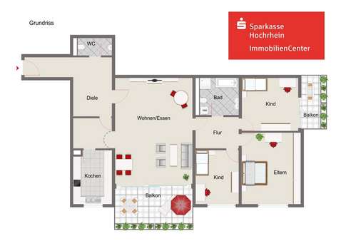 Grundriss - Etagenwohnung in 79713 Bad Säckingen mit 132m² kaufen