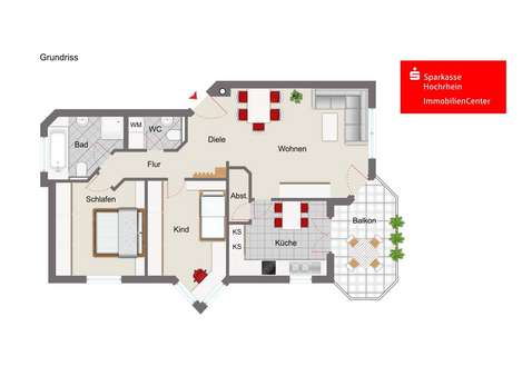 Grundriss - Etagenwohnung in 79733 Görwihl mit 81m² kaufen