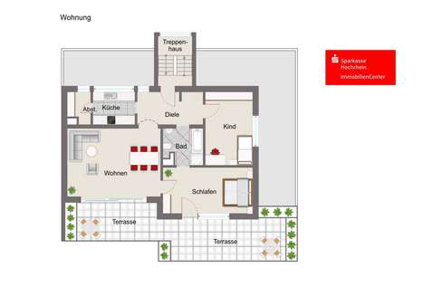 Grundriss Grundriss - Attikawohnung in 79713 Bad Säckingen mit 103m² kaufen