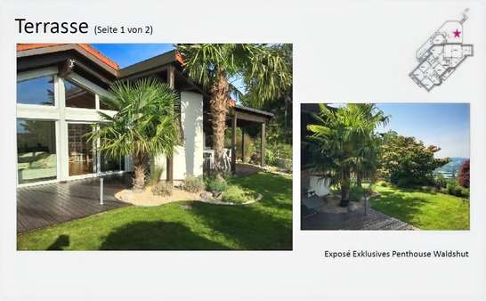 Blick Terasse und Garten Blick Terasse und Garten - Penthouse-Wohnung in 79761 Waldshut-Tiengen mit 288m² kaufen