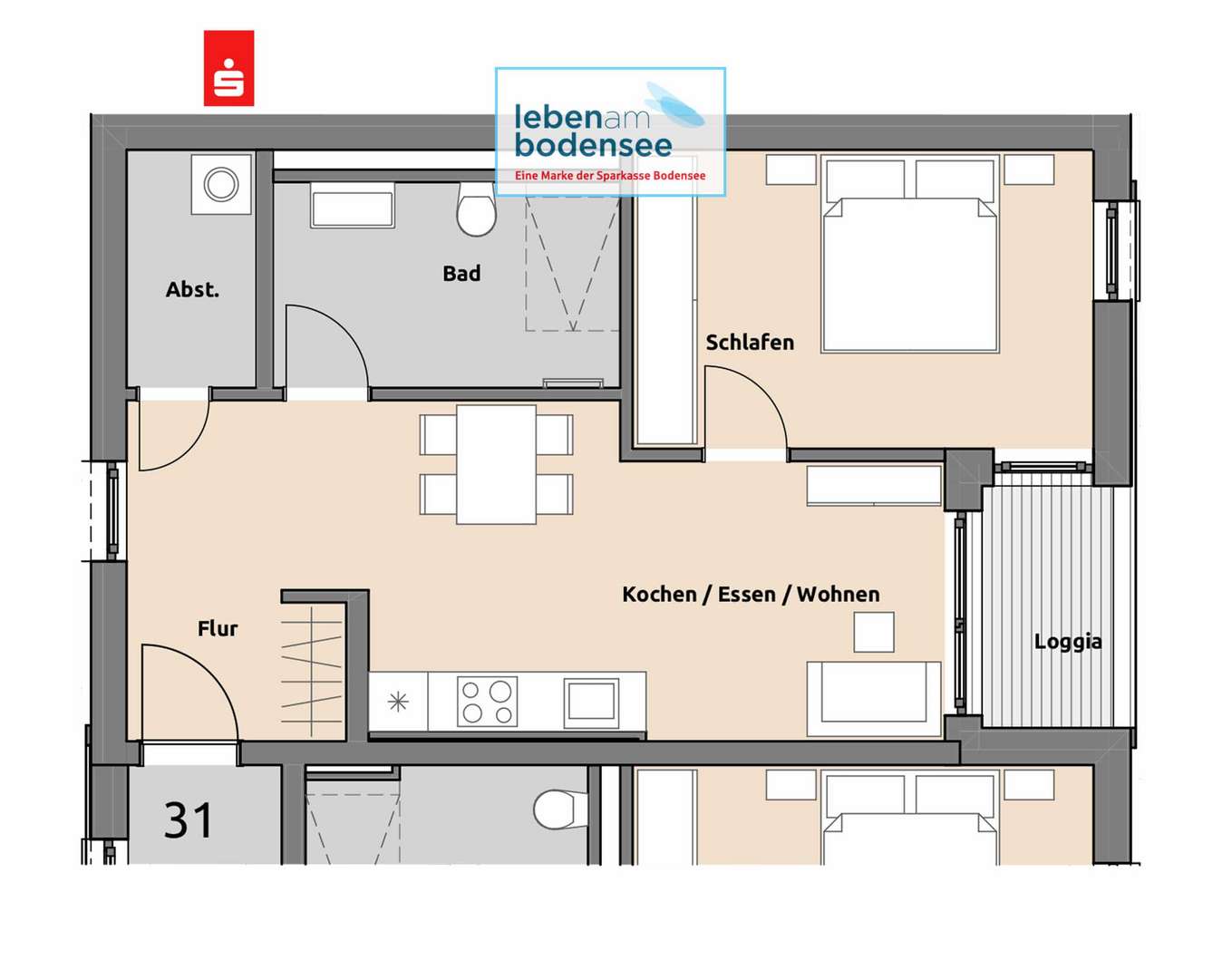 Wohnung 2.OG D35 Wohnung 2.OG D35 - Erdgeschosswohnung in 88069 Tettnang mit 50m² kaufen