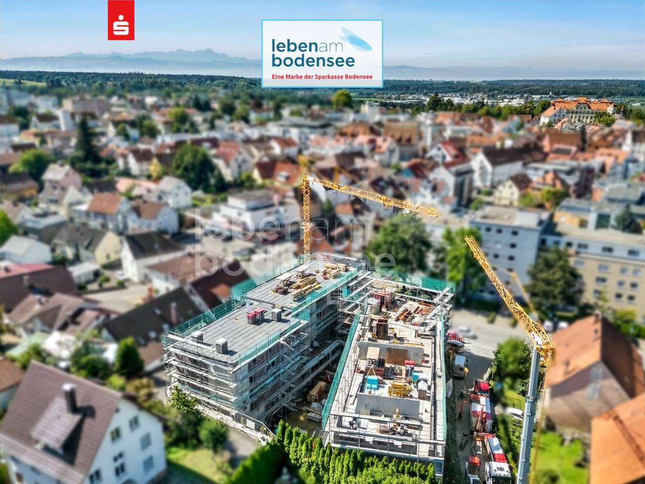 Baufortschritt Drohnenaufnahme - Etagenwohnung in 88069 Tettnang mit 50m² kaufen