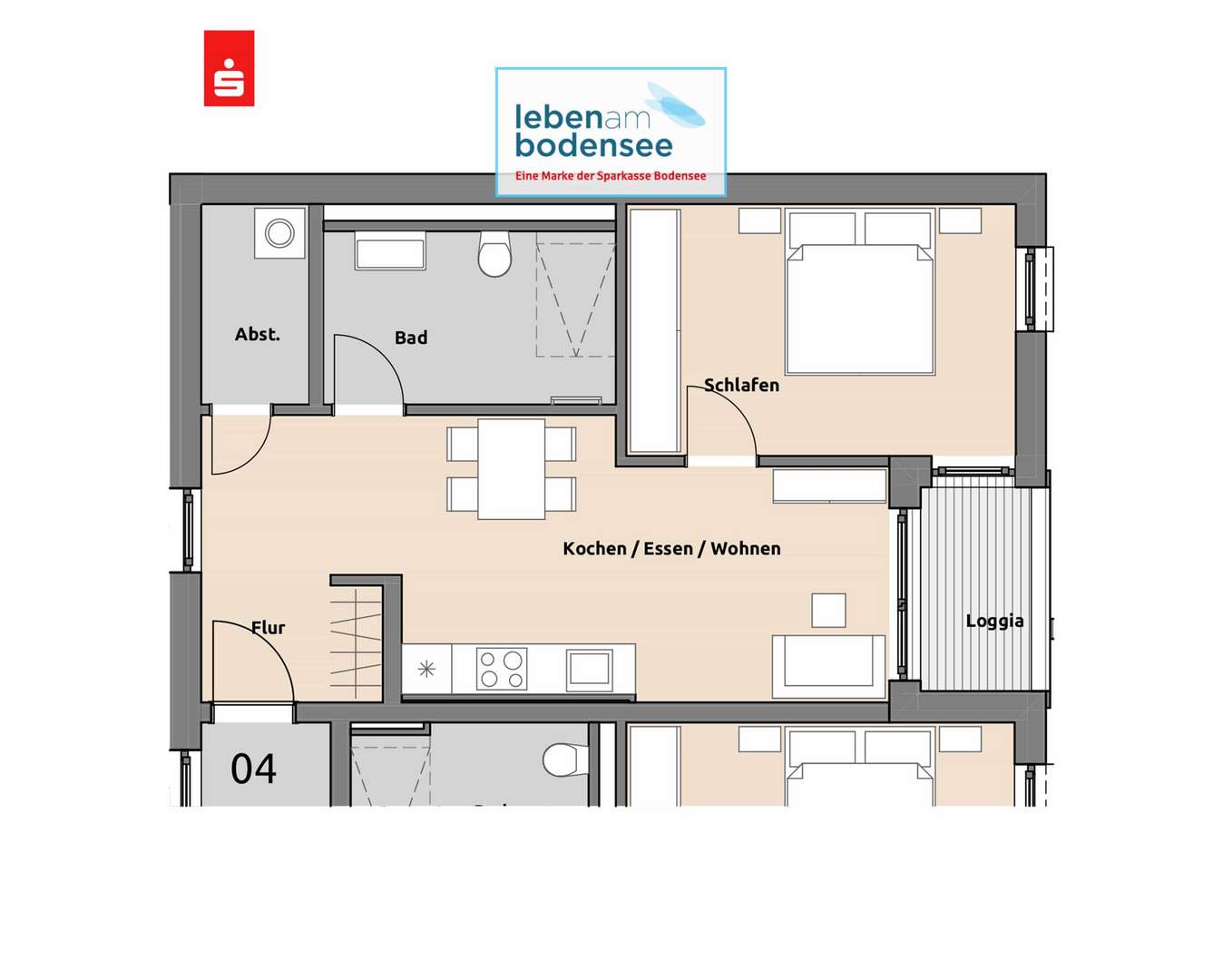 Wohnung 3. OG A08 Wohnung 3. OG A08 - Etagenwohnung in 88069 Tettnang mit 50m² kaufen