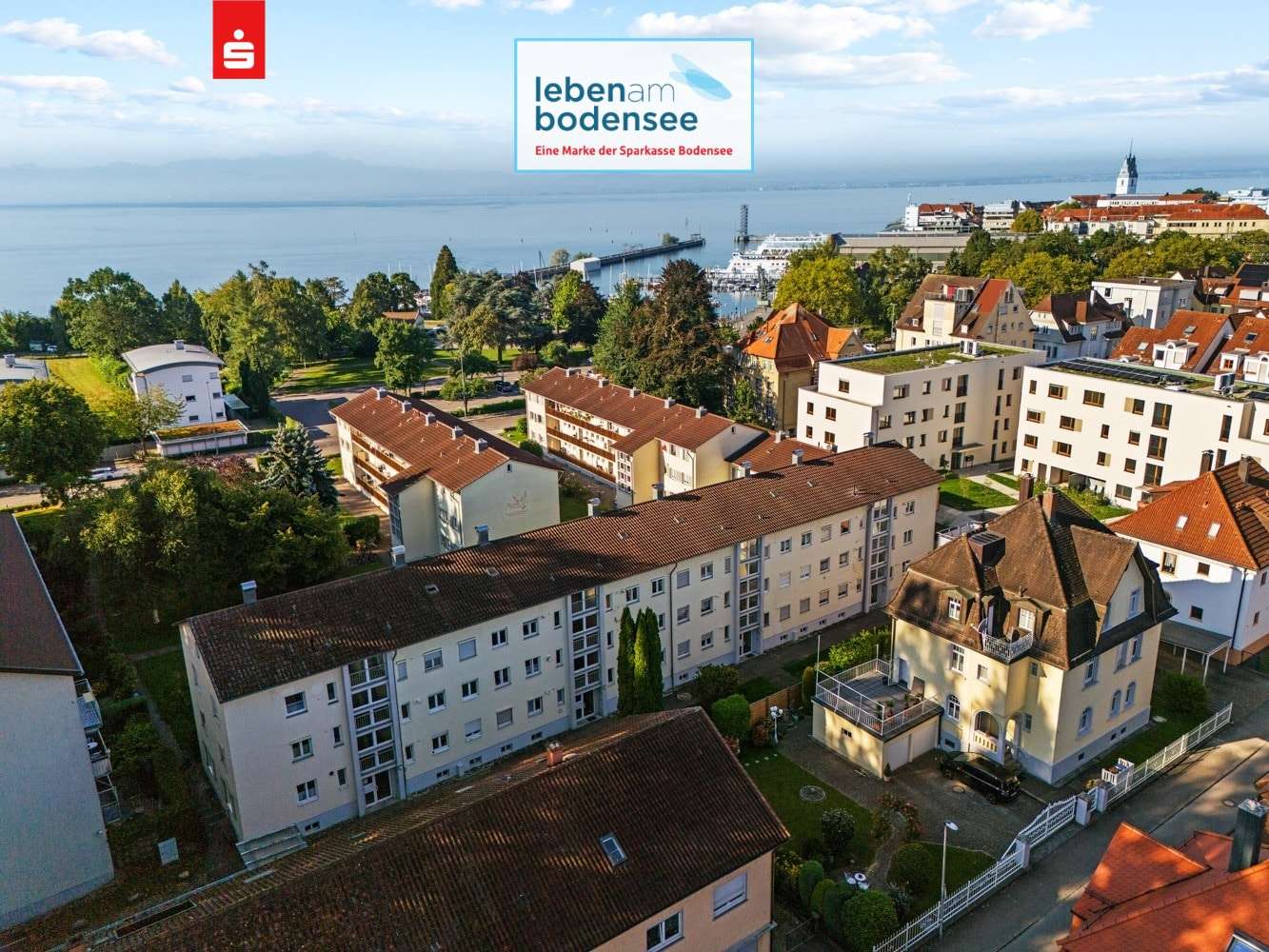 Aussenansicht mit Blick auf den See - Etagenwohnung in 88046 Friedrichshafen mit 49m² kaufen