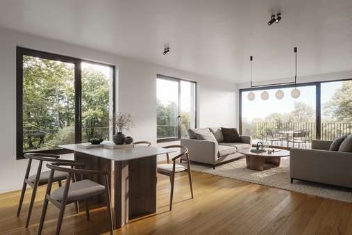 Visualisierung_Wohnzimmer - Erdgeschosswohnung in 78462 Konstanz mit 89m² kaufen