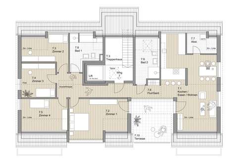 Grundriss Wohnung 7 - Penthouse-Wohnung in 78464 Konstanz mit 154m² kaufen