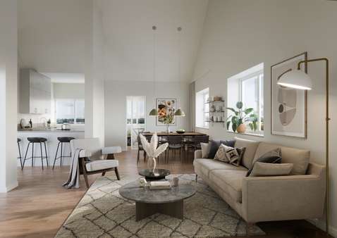 Visualisierung Wohnzimmer - Penthouse-Wohnung in 78464 Konstanz mit 154m² kaufen