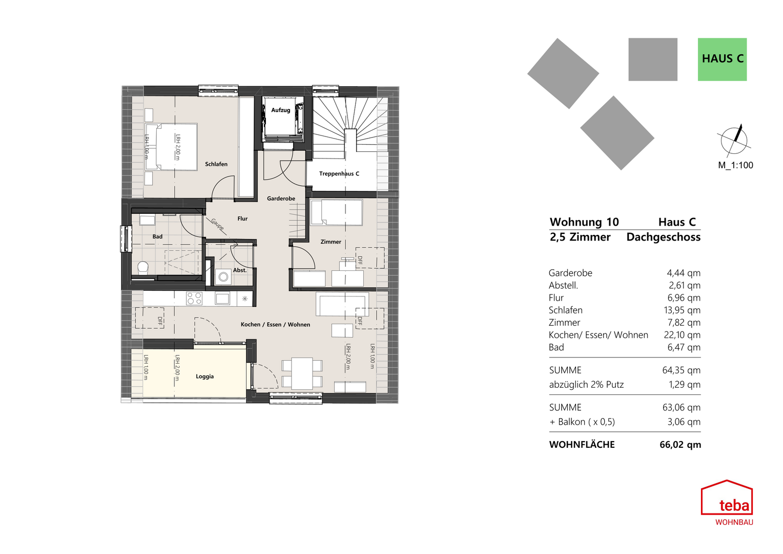 Wohnung 10- DG Haus C - Dachgeschosswohnung in 88085 Langenargen mit 66m² kaufen