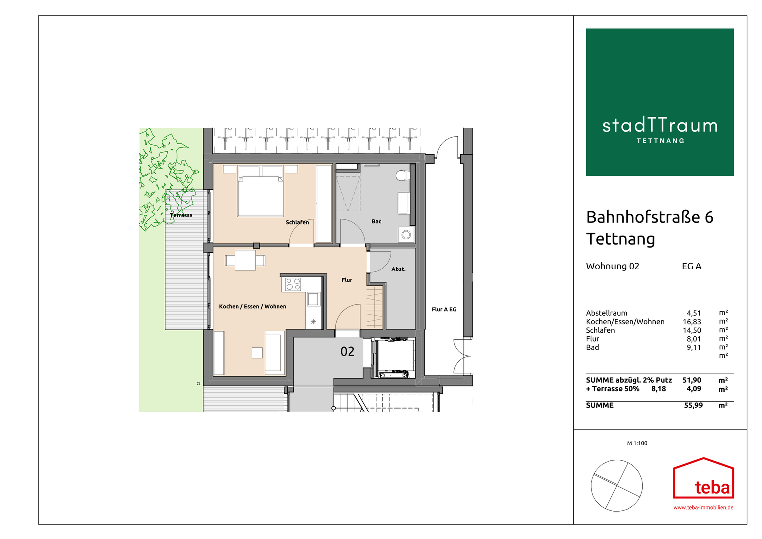 Wohnung EG A02 - Erdgeschosswohnung in 88069 Tettnang mit 56m² kaufen
