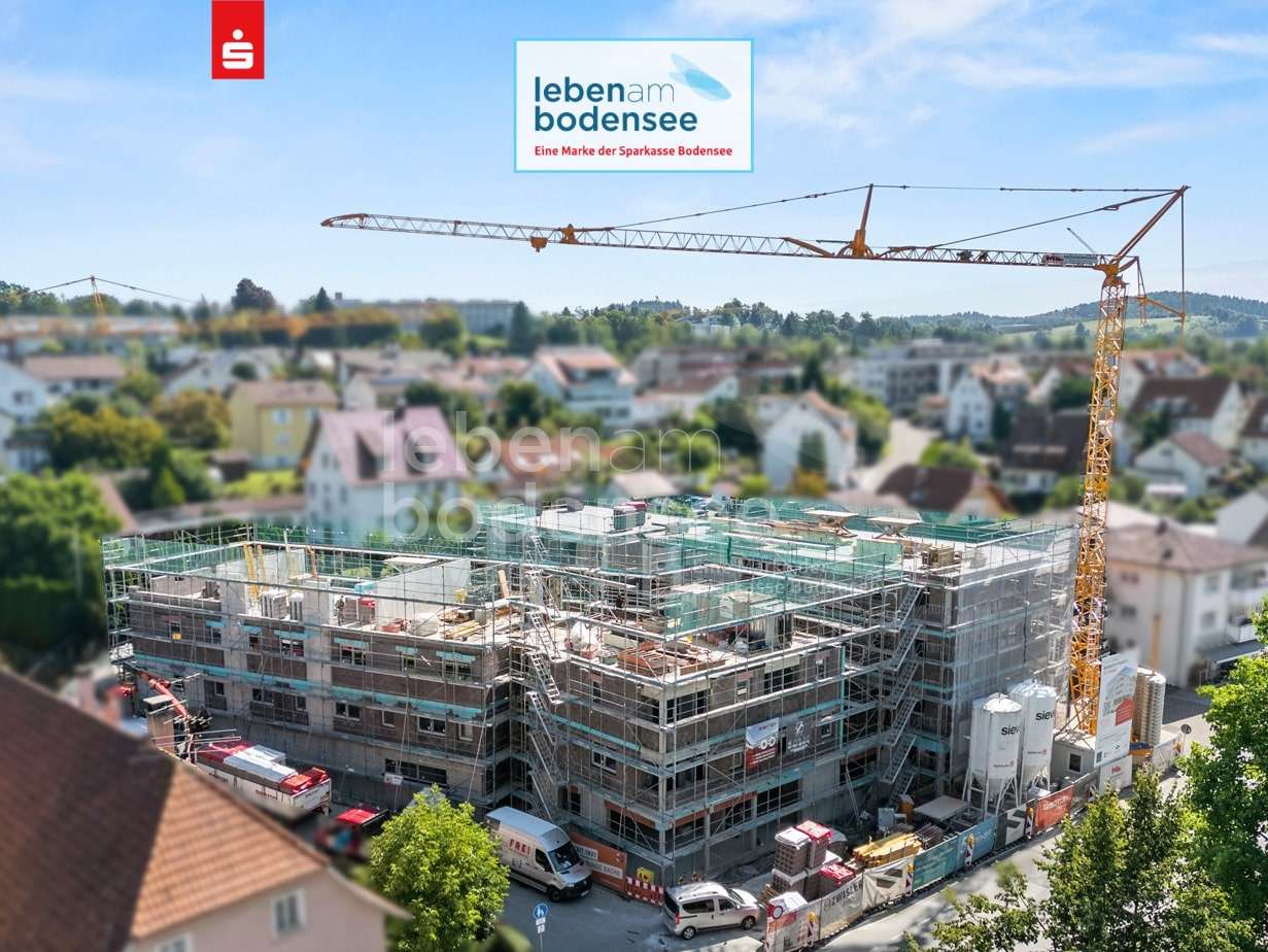 Baufortschritt Drohnenaufnahme - Erdgeschosswohnung in 88069 Tettnang mit 46m² kaufen